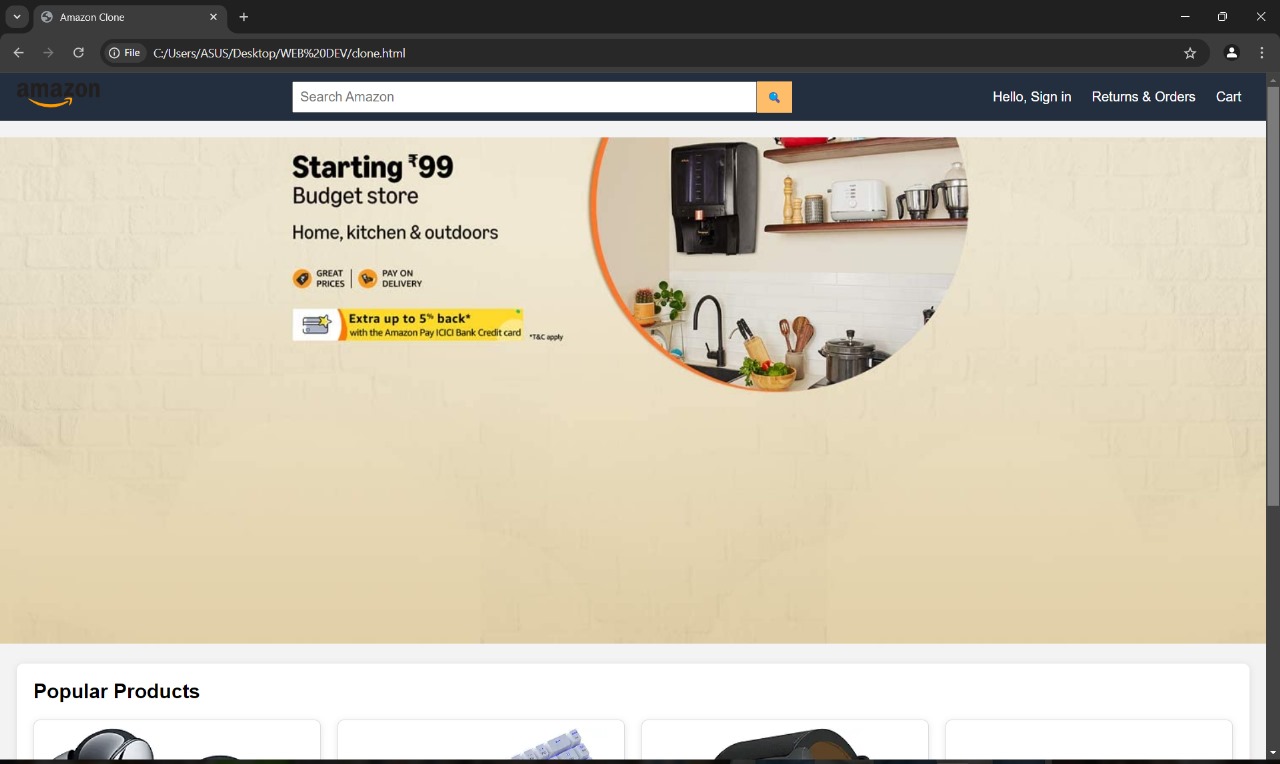 Amazon Clone Screenshot