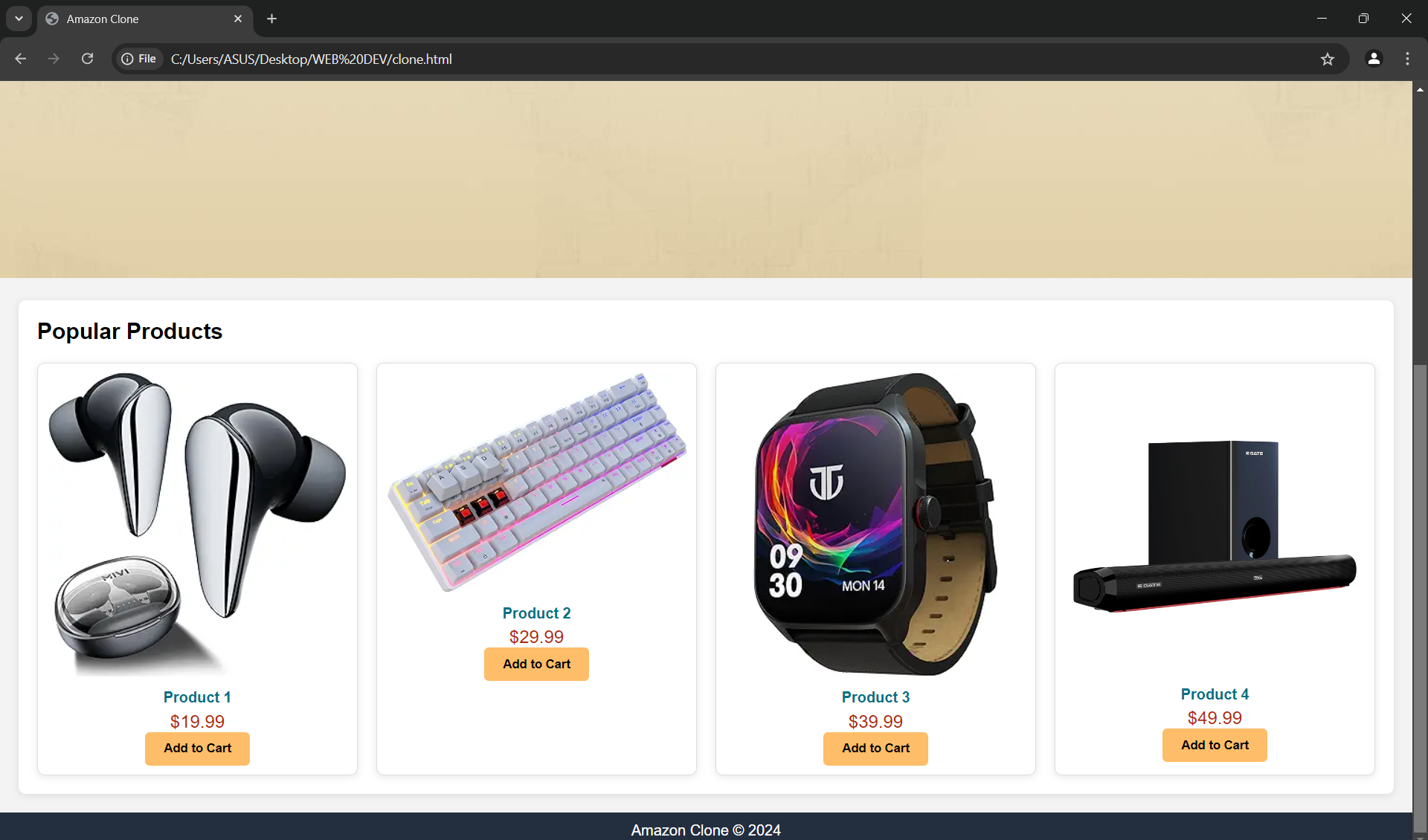 Amazon Clone Screenshot